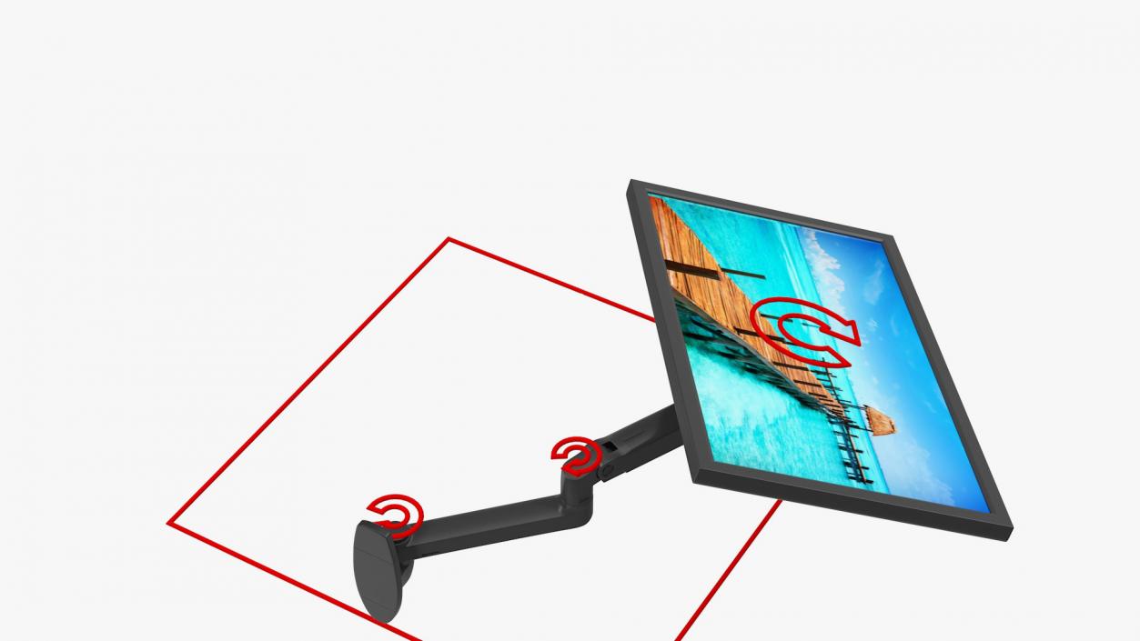 Mount Monitor Arm Generic Rigged 3D