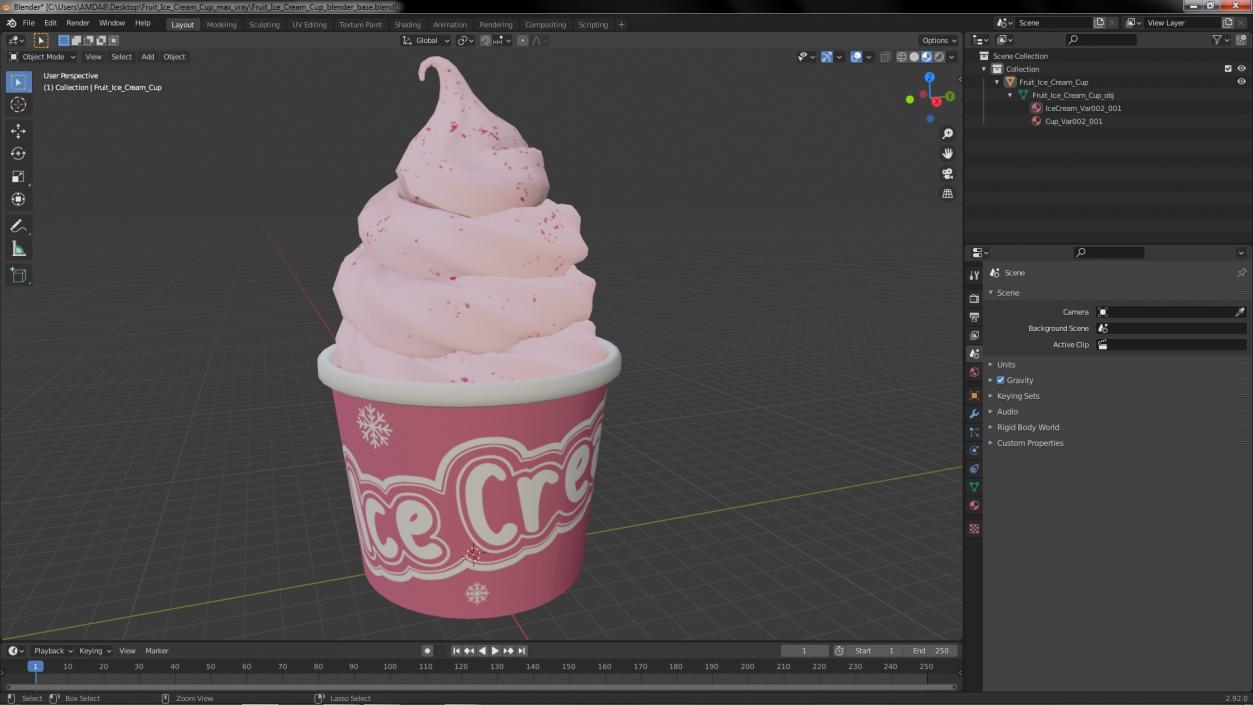 Fruit Ice Cream Cup 3D model