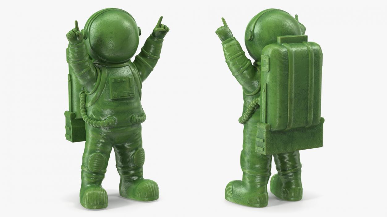 Spaceman Toy Character Green Happy Pose 3D model