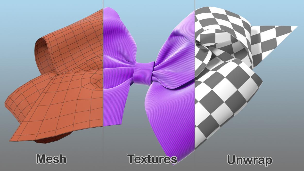 3D model Purple Hair Bow