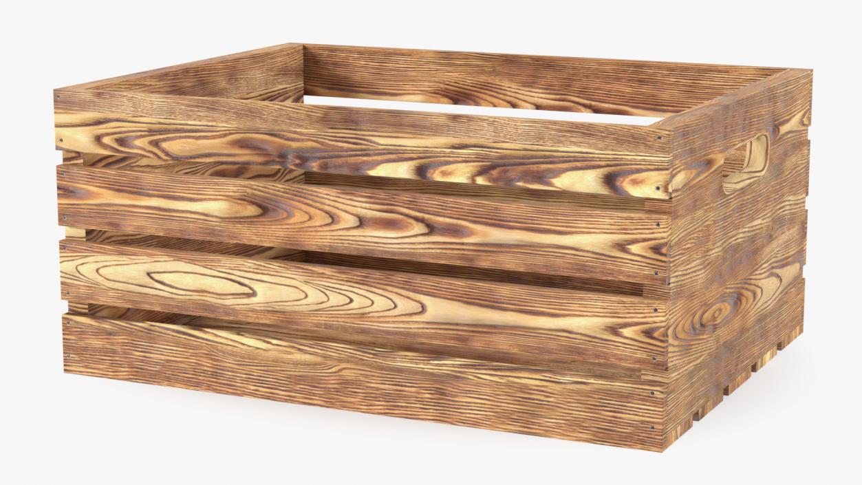 Low Small Box of Burnt Planks 3D model