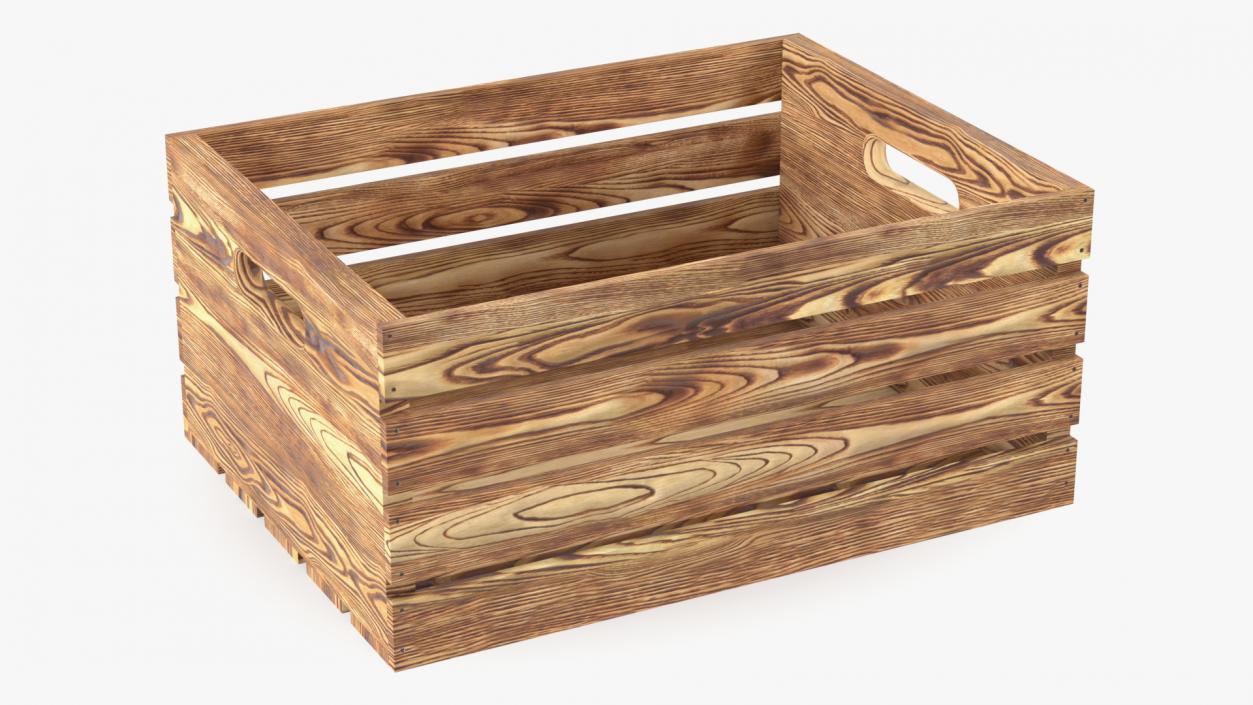 Low Small Box of Burnt Planks 3D model