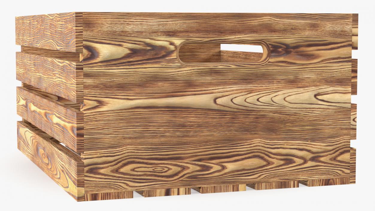 Low Small Box of Burnt Planks 3D model