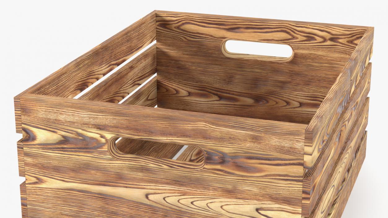 Low Small Box of Burnt Planks 3D model