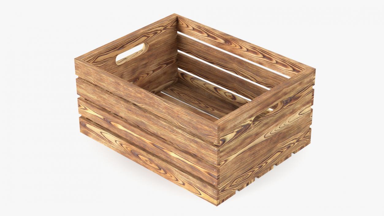 Low Small Box of Burnt Planks 3D model