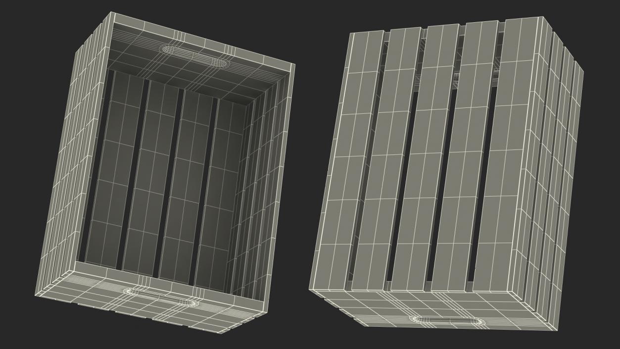 Low Small Box of Burnt Planks 3D model