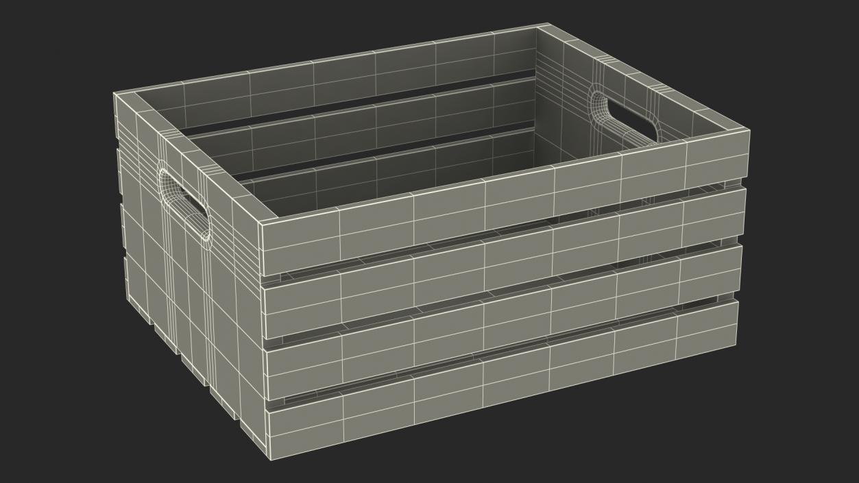 Low Small Box of Burnt Planks 3D model