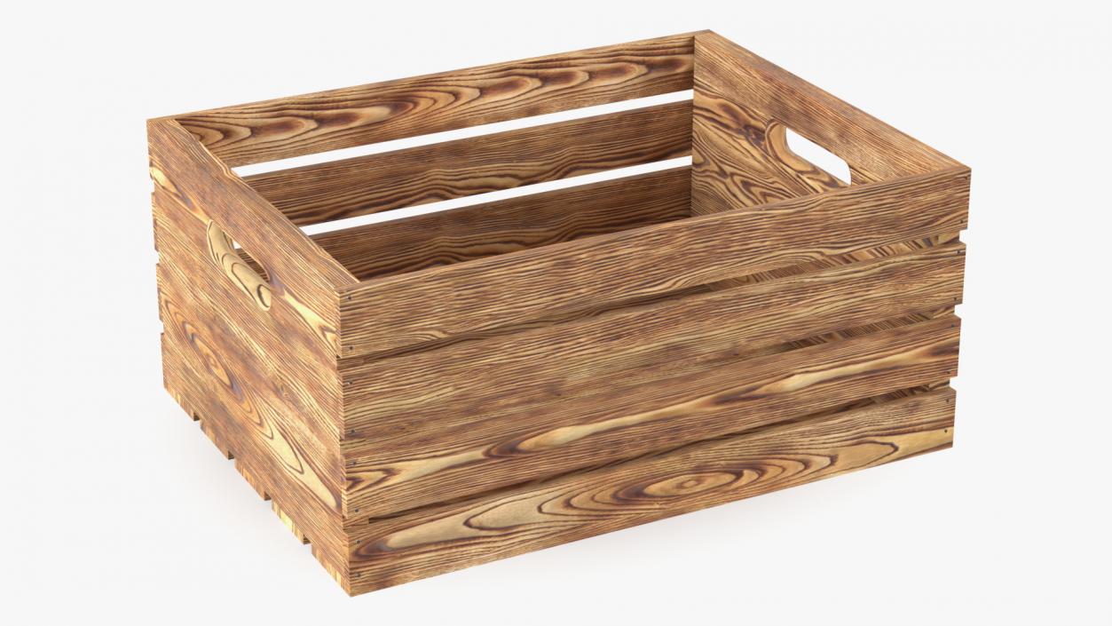 Low Small Box of Burnt Planks 3D model