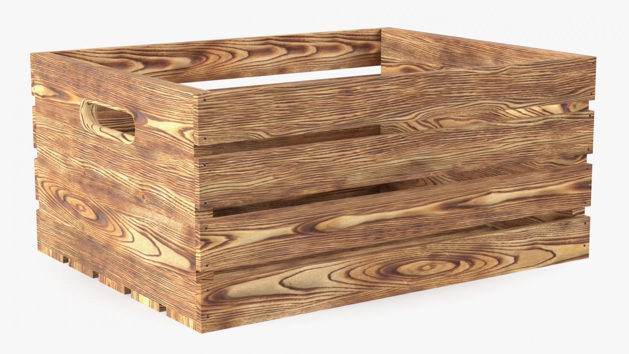 Low Small Box of Burnt Planks 3D model