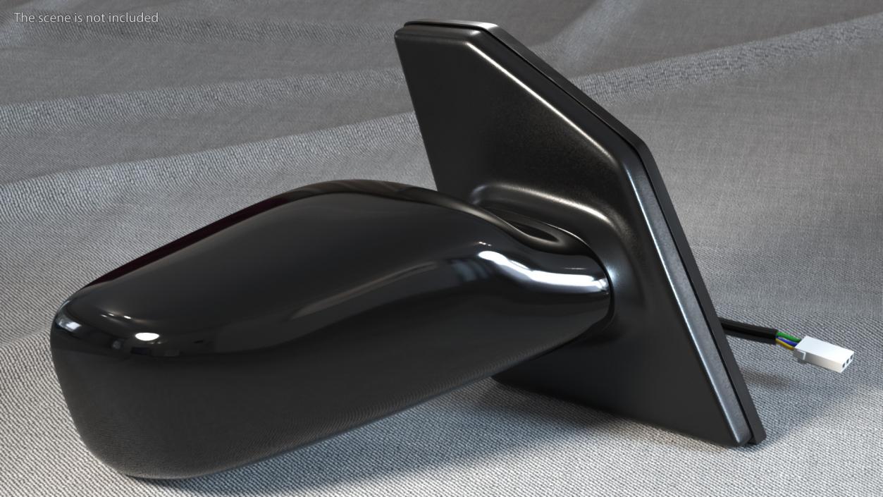 3D Car Passenger Side Mirror Black