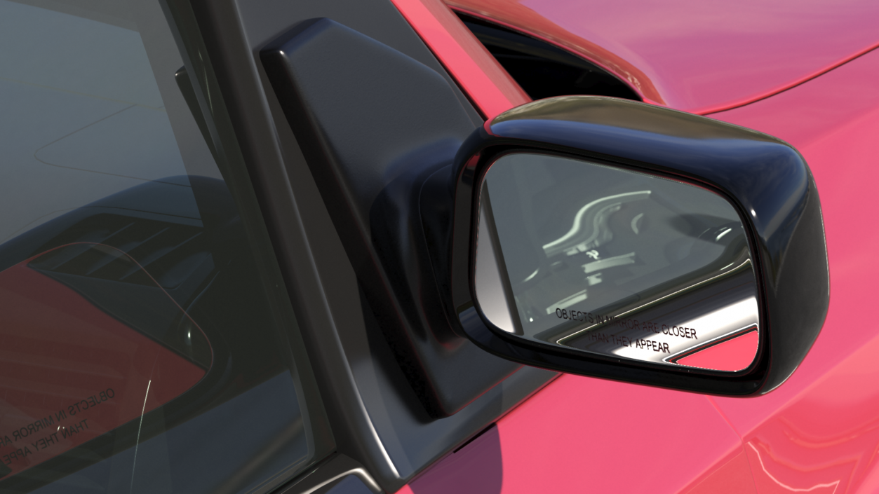 3D Car Passenger Side Mirror Black