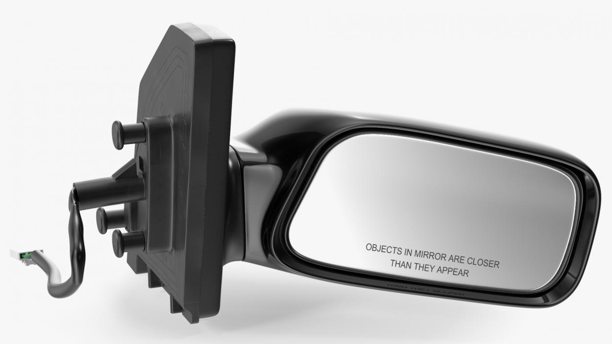 3D Car Passenger Side Mirror Black