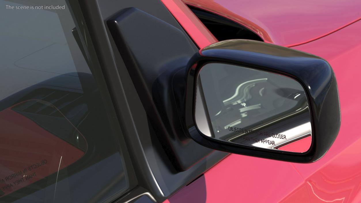 3D Car Passenger Side Mirror Black