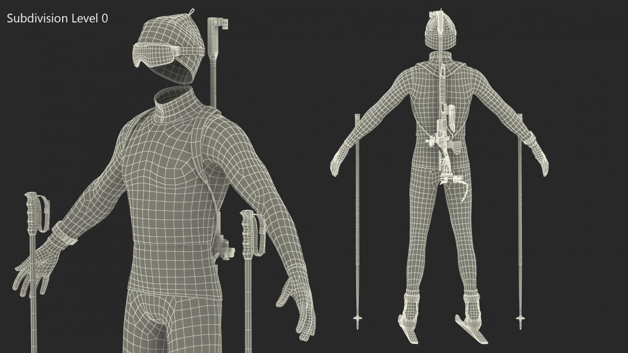 3D Biathlon Athlete Uniform Set model