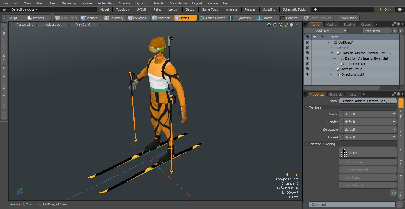 3D Biathlon Athlete Uniform Set model