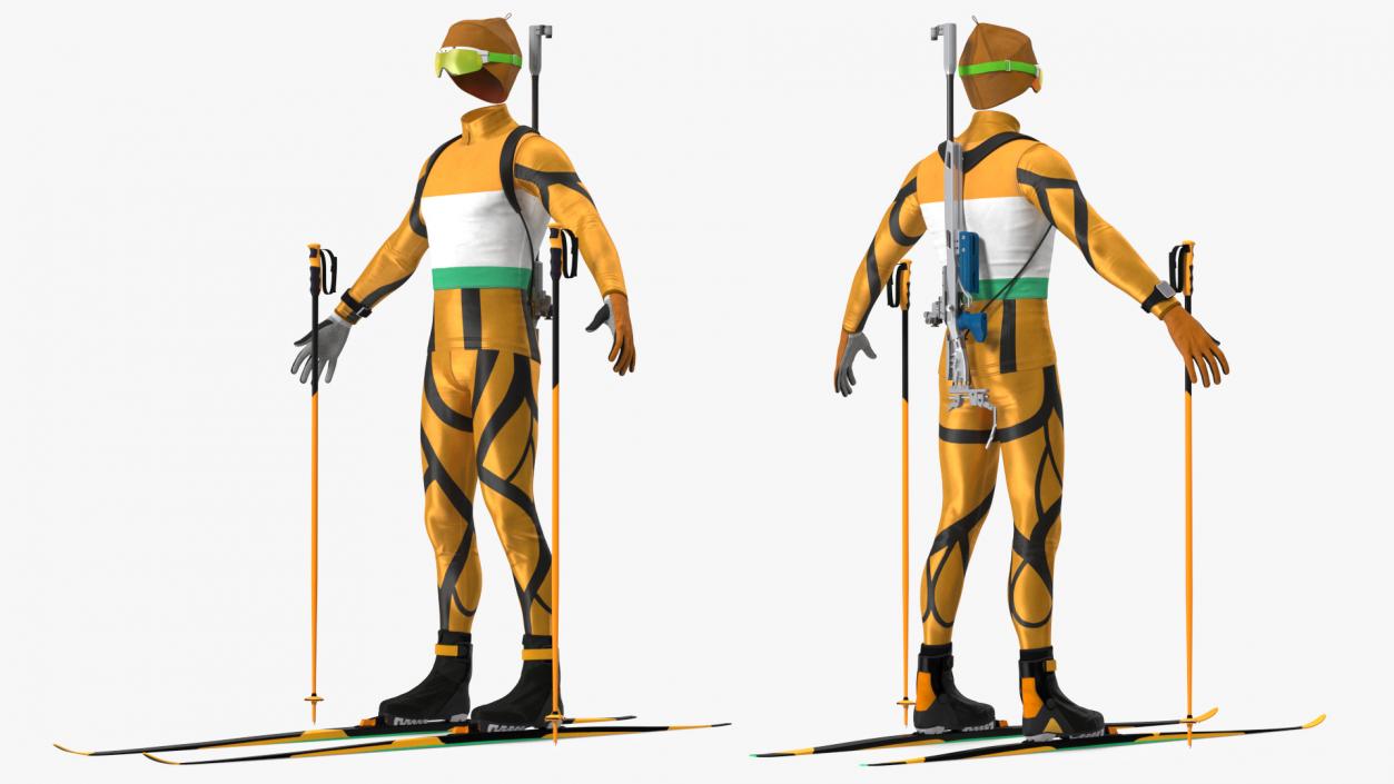 3D Biathlon Athlete Uniform Set model