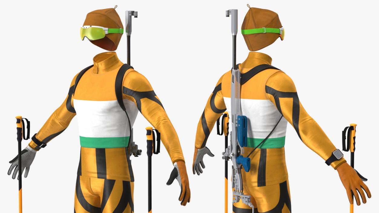 3D Biathlon Athlete Uniform Set model