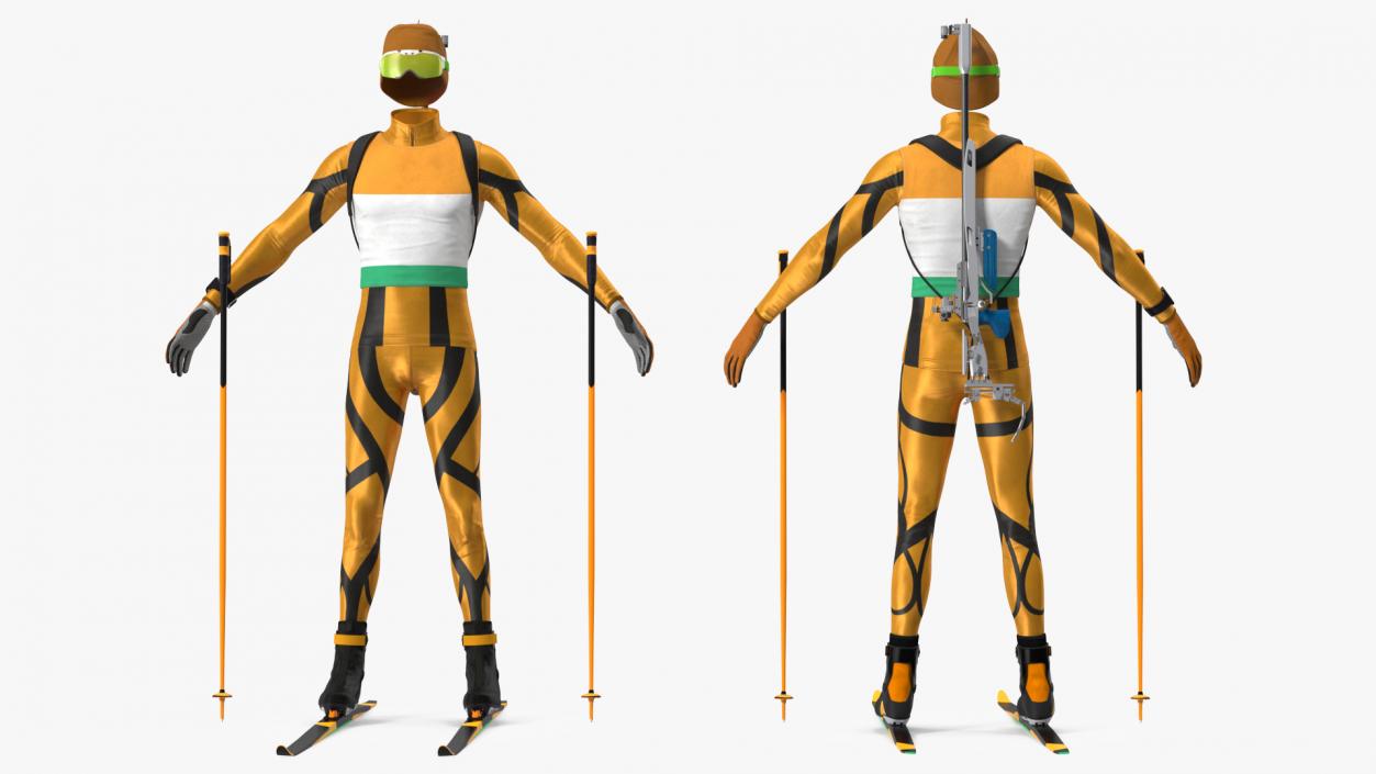 3D Biathlon Athlete Uniform Set model