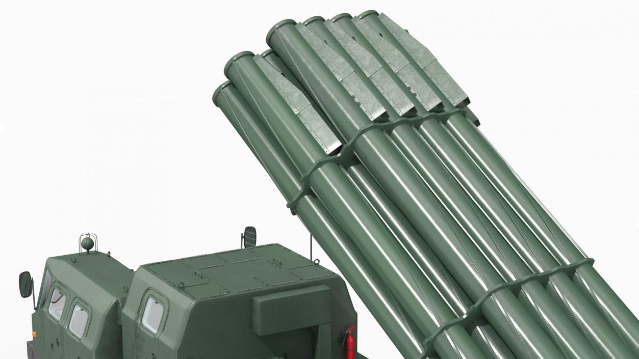 3D Multiple Rocket Launcher System Smerch model