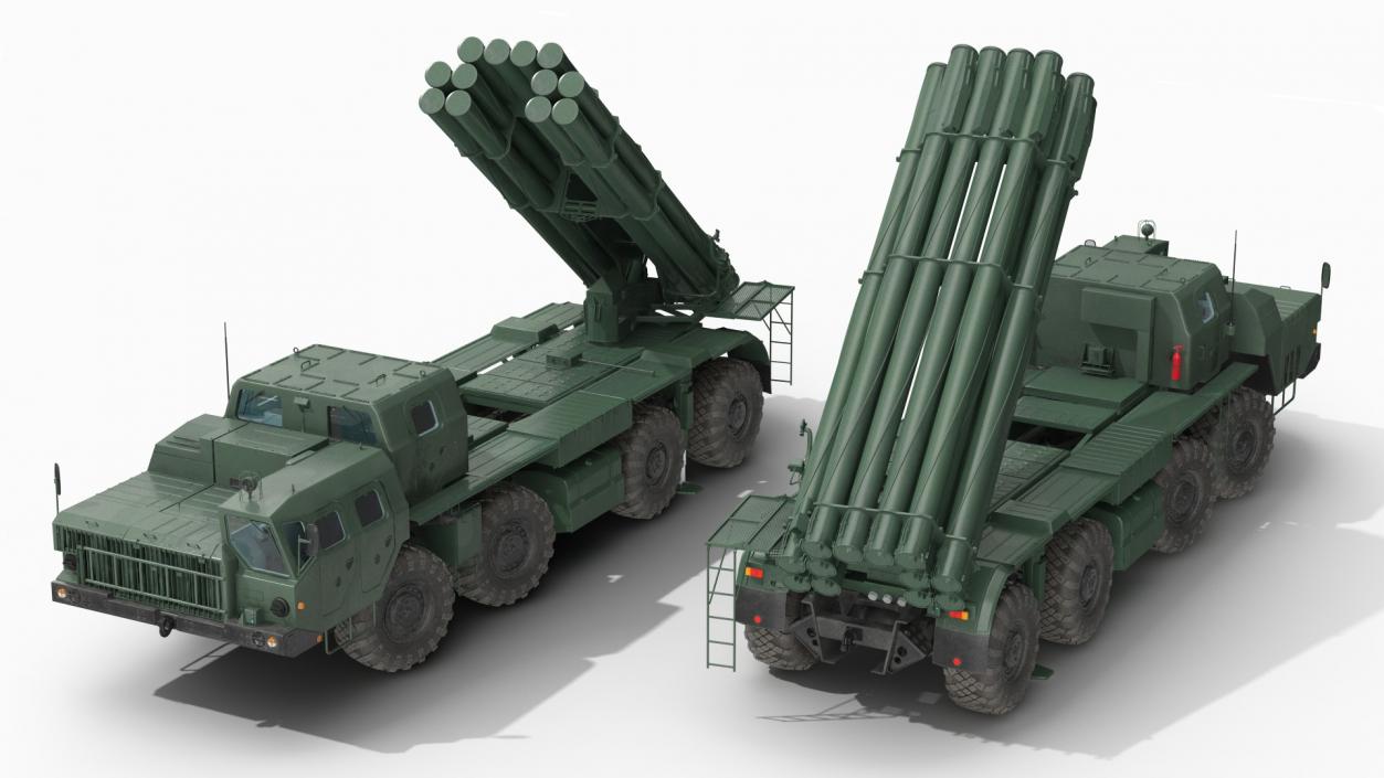 3D Multiple Rocket Launcher System Smerch model