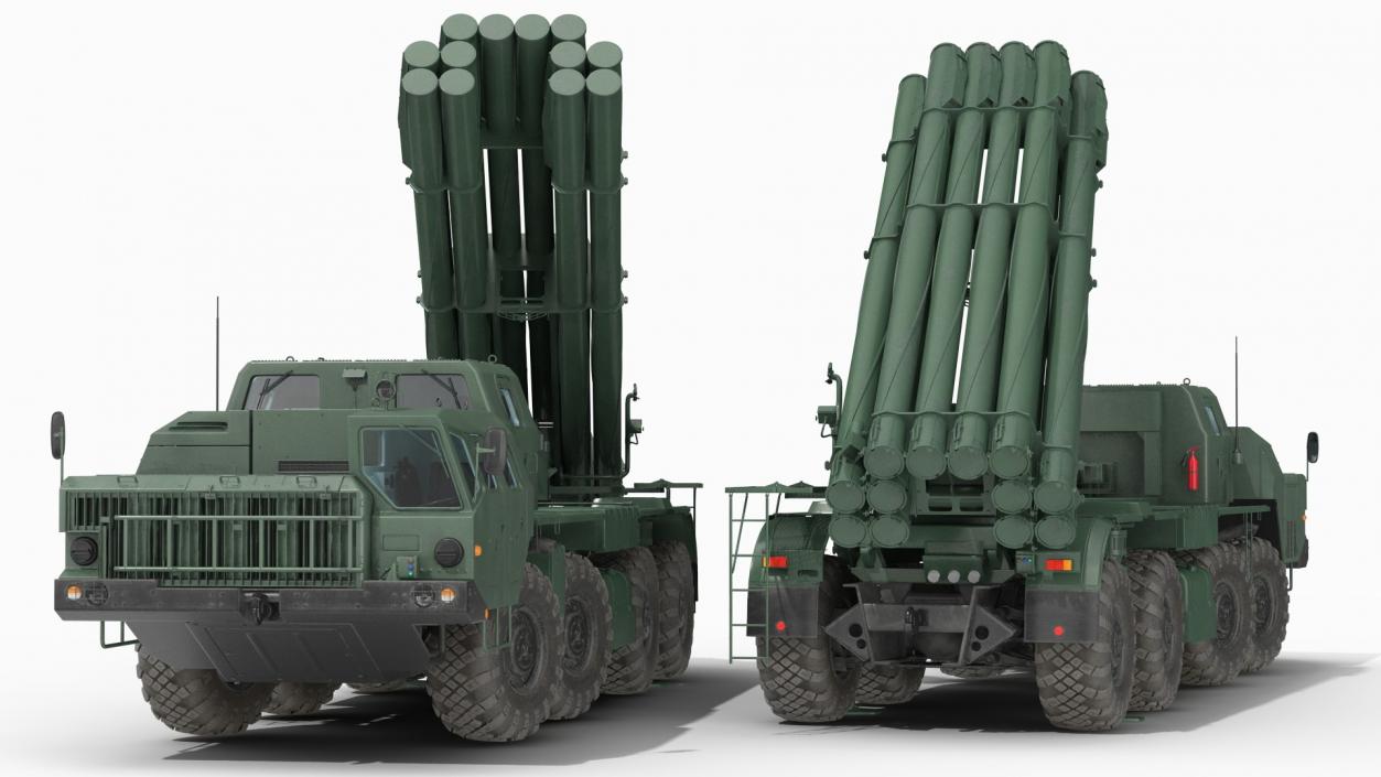 3D Multiple Rocket Launcher System Smerch model