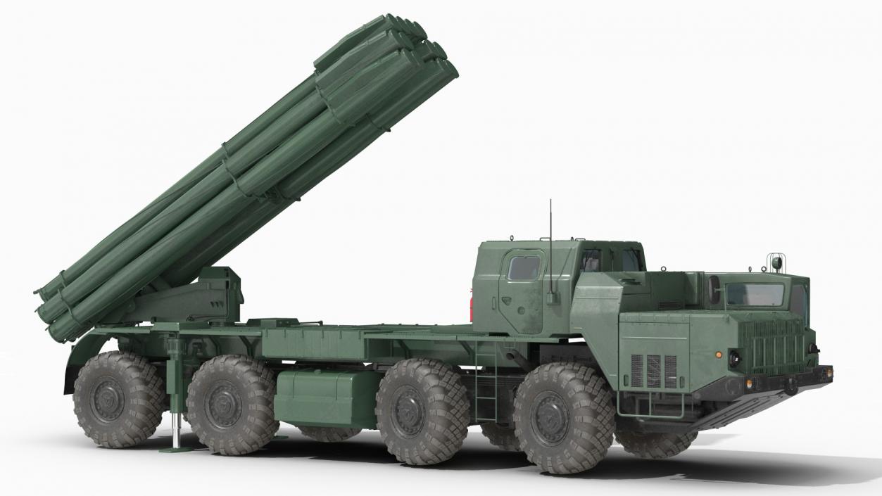 3D Multiple Rocket Launcher System Smerch model