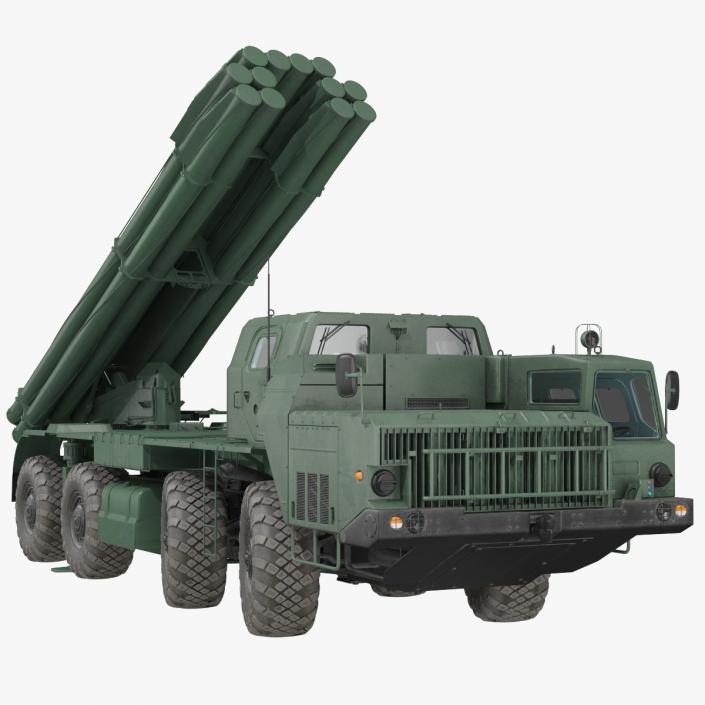 3D Multiple Rocket Launcher System Smerch model