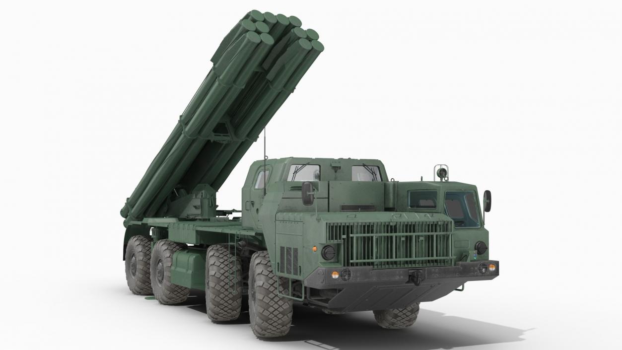 3D Multiple Rocket Launcher System Smerch model