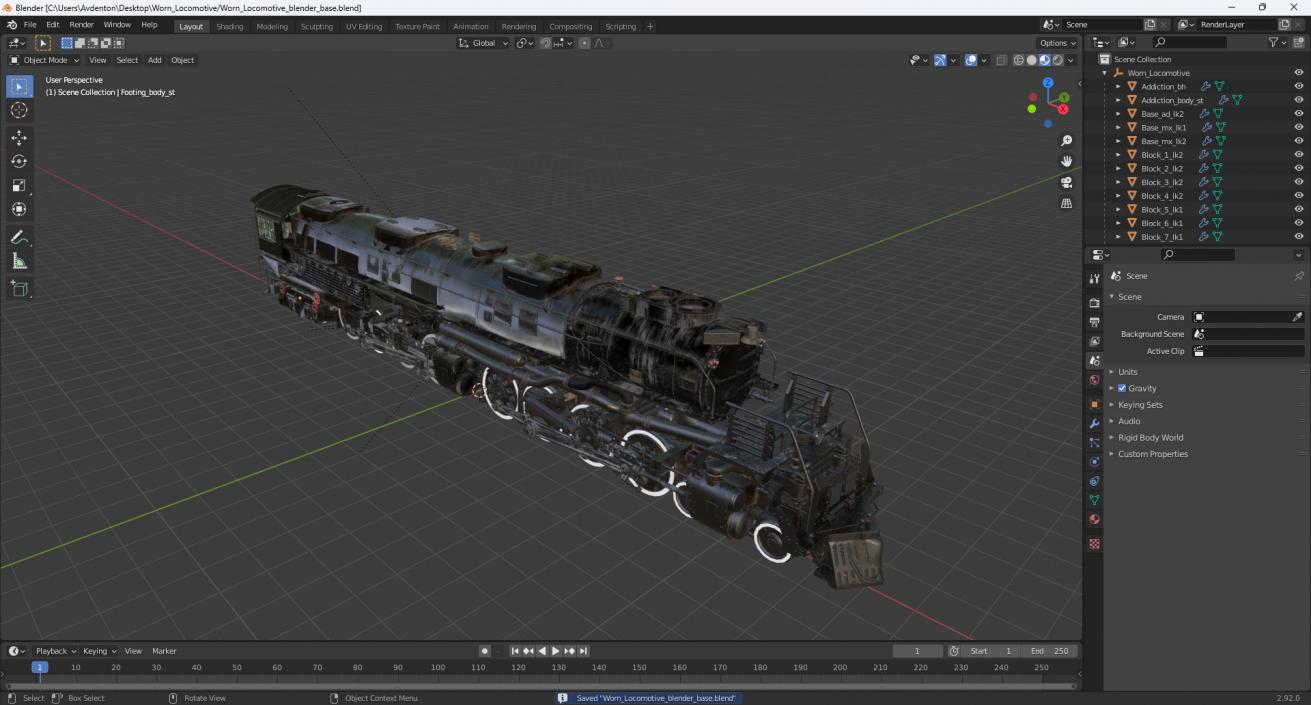 3D model Worn Locomotive