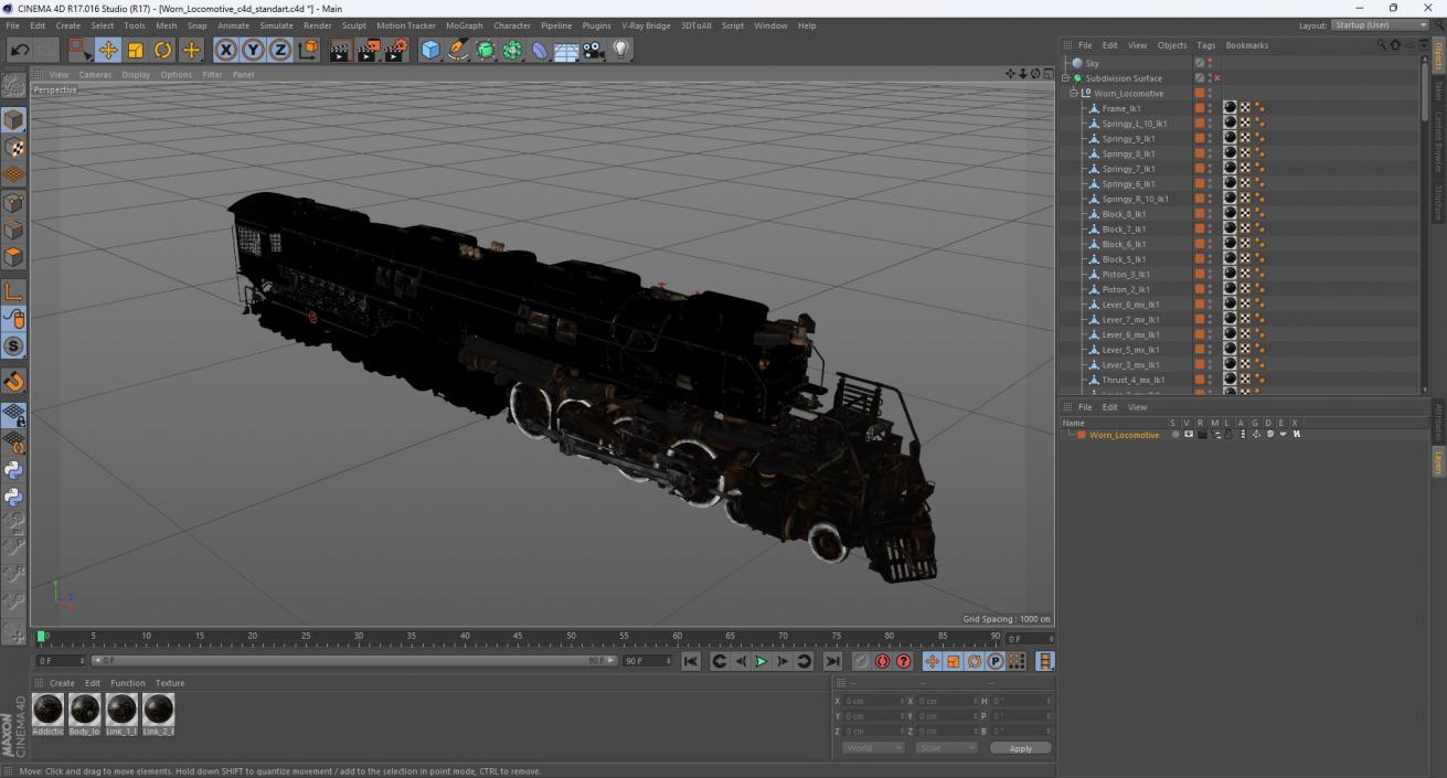 3D model Worn Locomotive