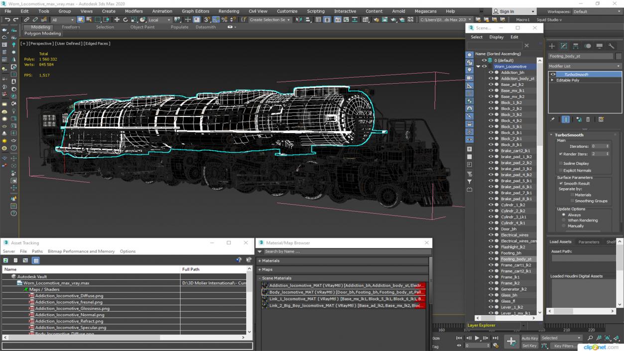 3D model Worn Locomotive