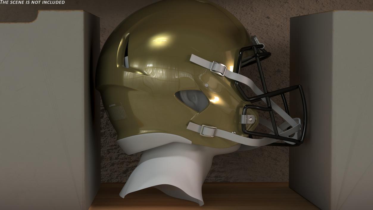 3D Football Helmet on Mannequin Head model