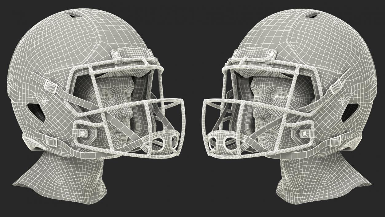 3D Football Helmet on Mannequin Head model