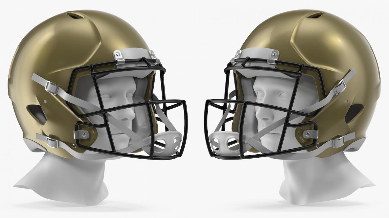 3D Football Helmet on Mannequin Head model