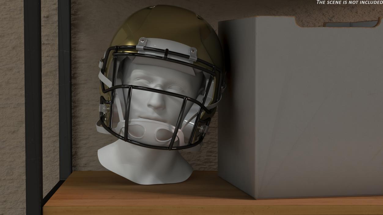 3D Football Helmet on Mannequin Head model