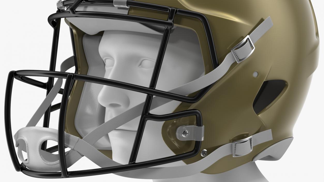 3D Football Helmet on Mannequin Head model