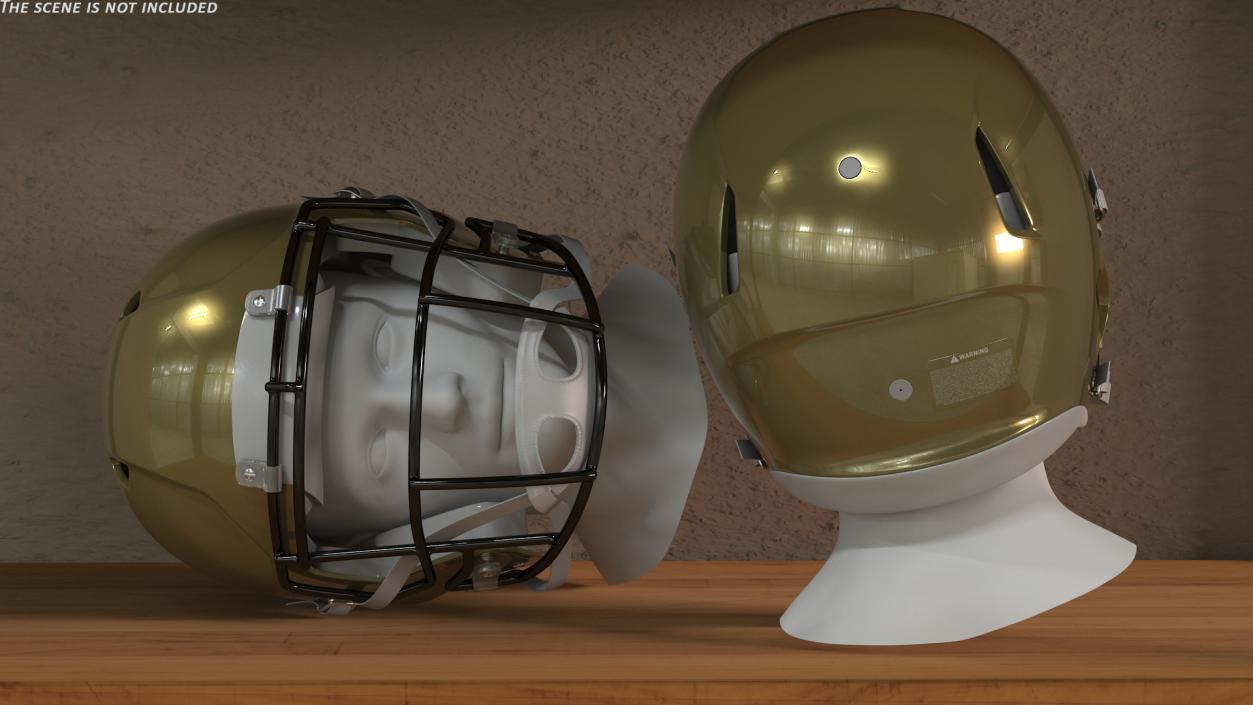 3D Football Helmet on Mannequin Head model