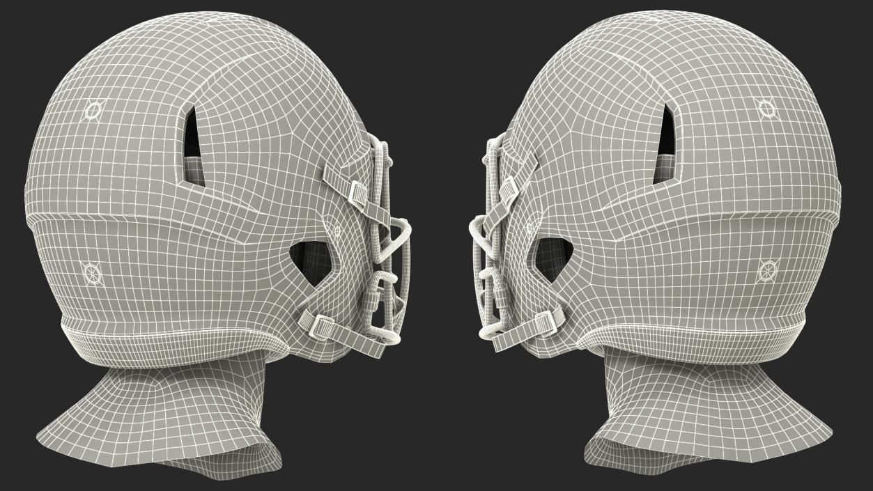 3D Football Helmet on Mannequin Head model