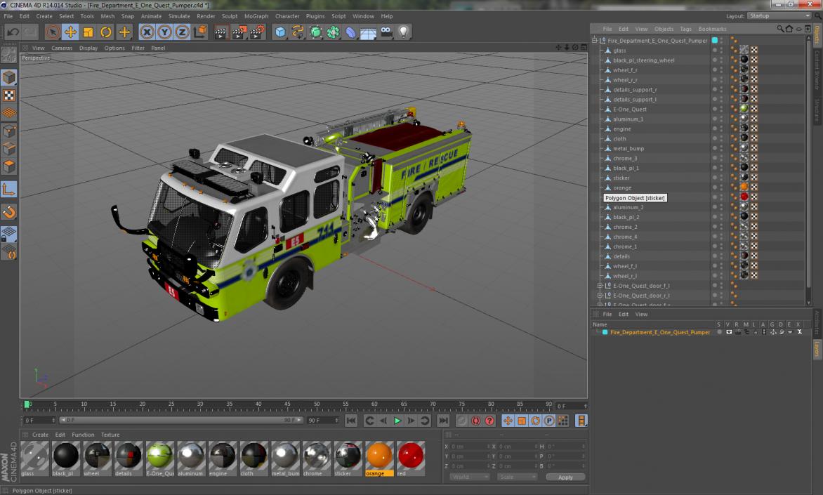 Fire Department E-One Quest Pumper 3D model