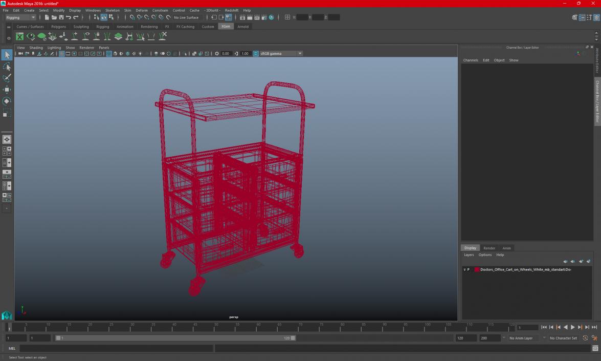 3D model Doctors Office Cart on Wheels White