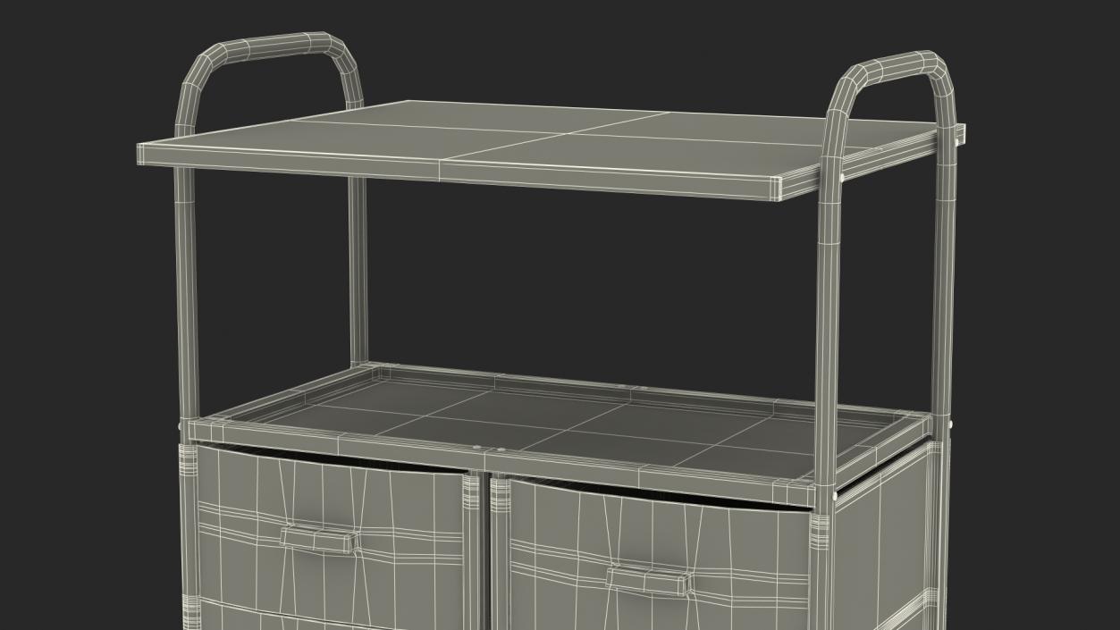 3D model Doctors Office Cart on Wheels White