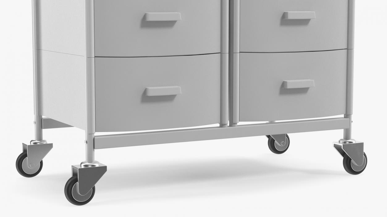 3D model Doctors Office Cart on Wheels White