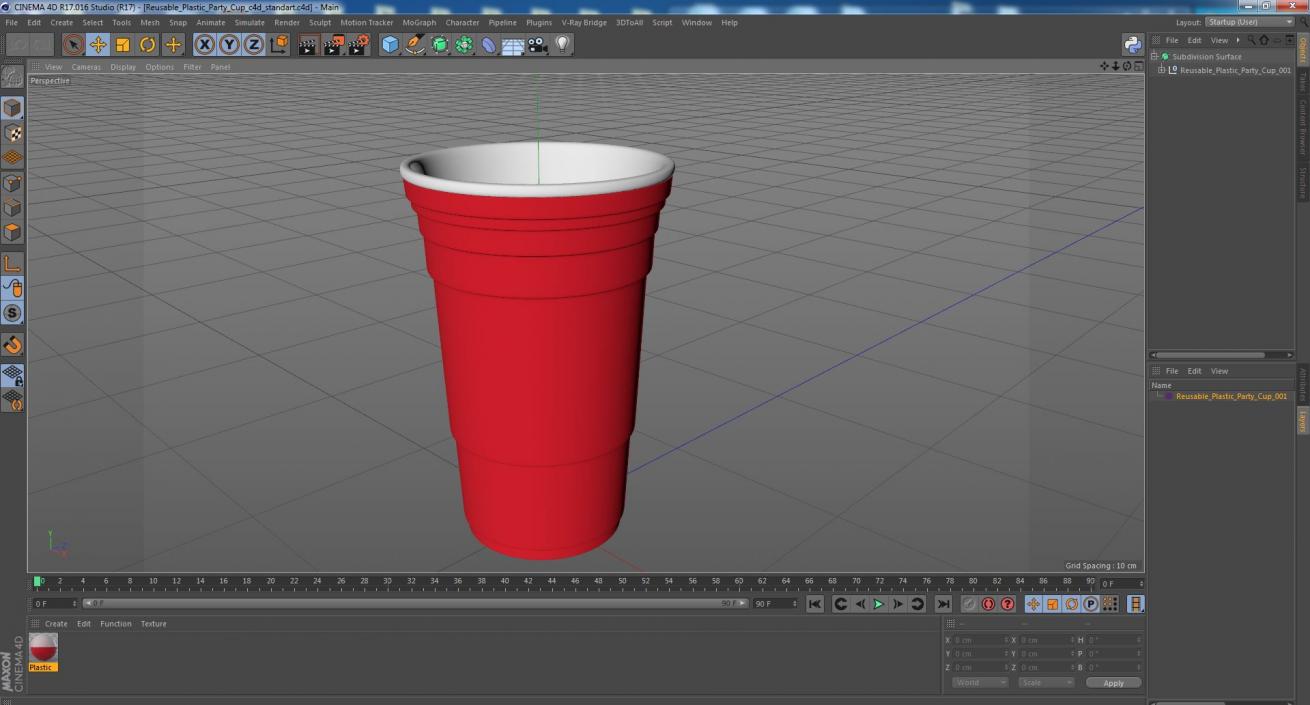 3D Reusable Plastic Party Cup