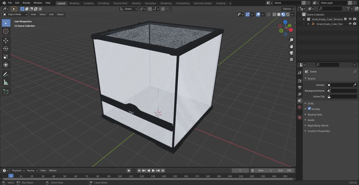 Small Empty Cubic Terrarium 3D