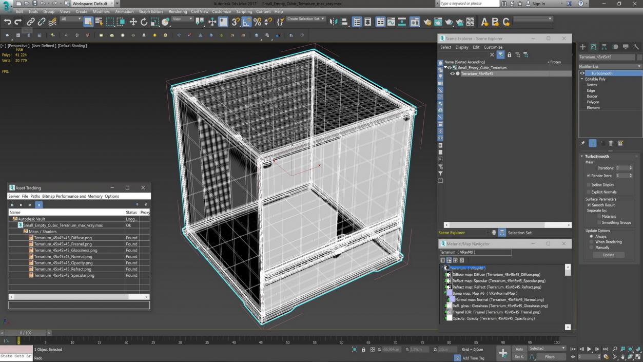 Small Empty Cubic Terrarium 3D