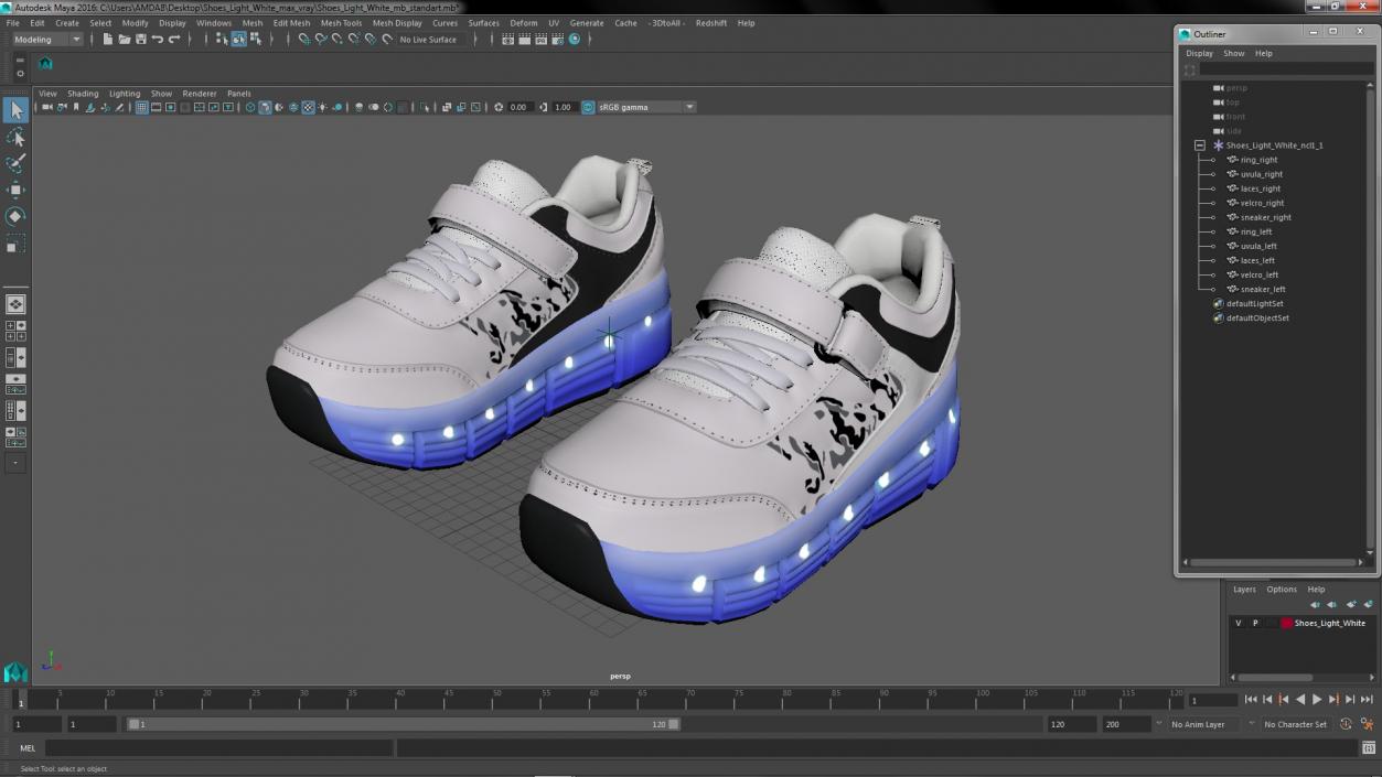 Shoes Light White 3D