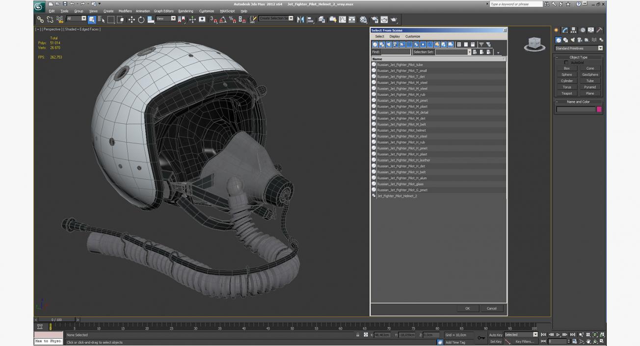 3D Jet Fighter Pilot Helmet 2