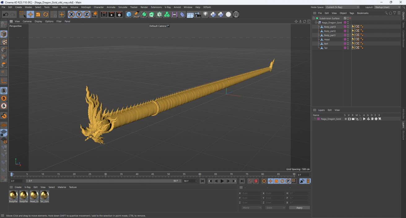 3D Naga Dragon Gold