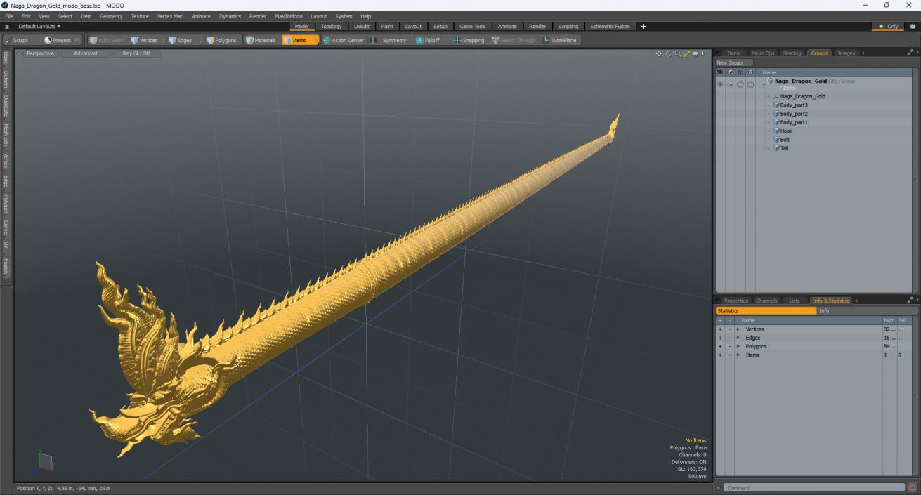 3D Naga Dragon Gold