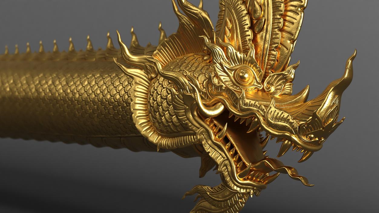 3D Naga Dragon Gold